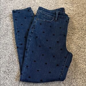 Talbots denim jegging with tiny black bow imprints, 4p, exc.cond.